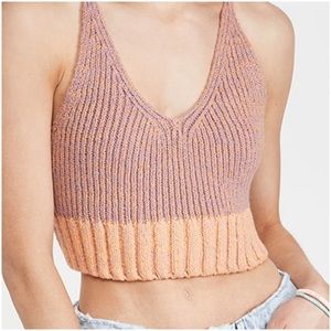 Free people here all day knit Bralette NWT